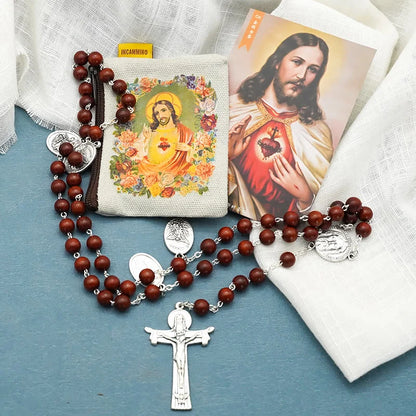Klasyczny ikonostas, ręcznie robiony różaniec z drewna oliwnego